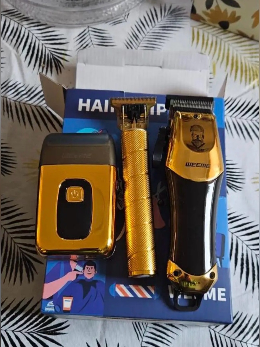Weeme Gold & Black Men's Grooming Kit - Hair Clipper, Trimmer & Shaver